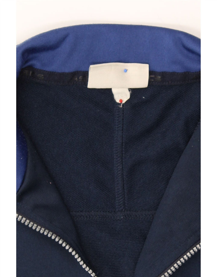 ASICS Boys Tracksuit Top Jacket 13-14 Years Navy Blue Colourblock Vintage Asics and Second-Hand Asics from Messina Hembry 