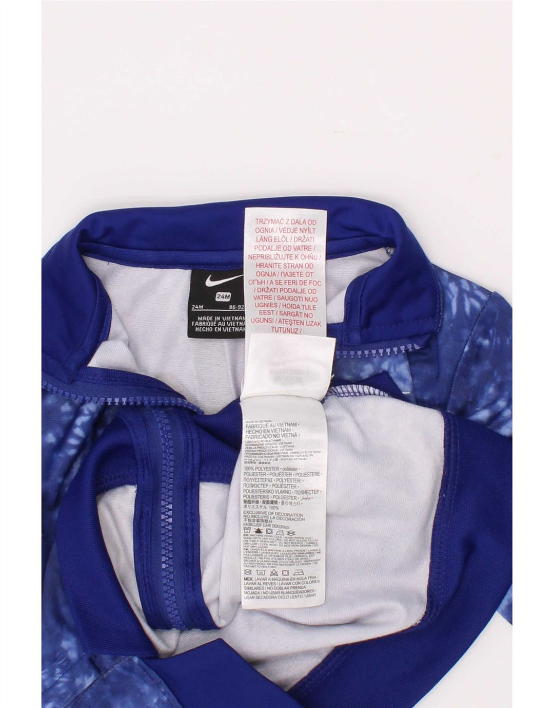 Nike Baby Boys Grafisk træningsdragt topjakke 18-24 måneder Blue Tie Dye