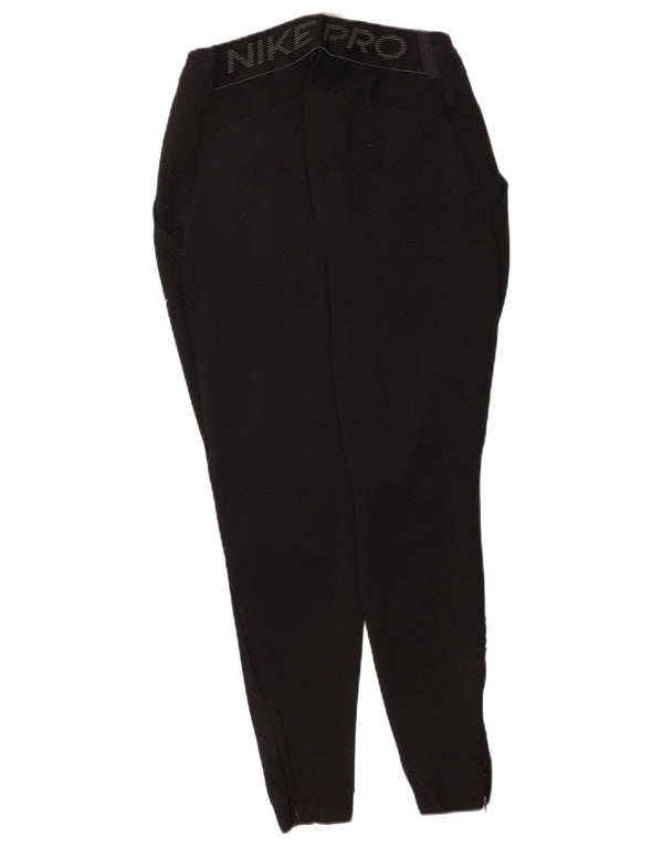 Nike Dame Dri Fit Grafisk træningsdragt Bukser Joggers UK 12 Medium Sort