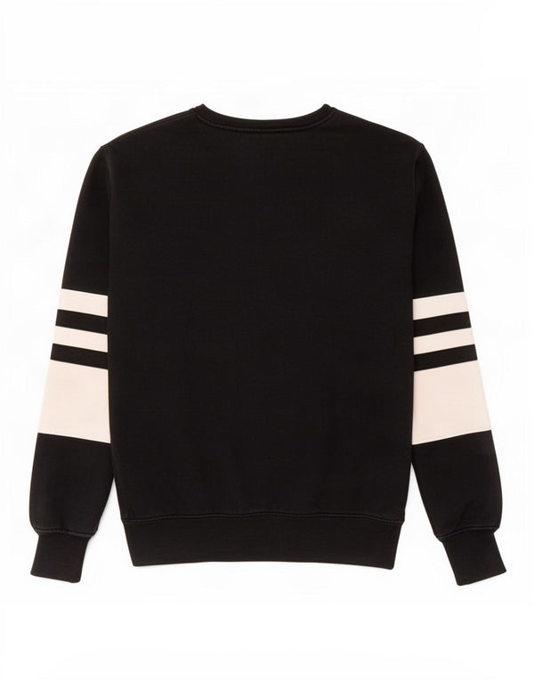 Ellesse Womens Grafisk Sweatshirt Jumper UK 8 Small Black Colourblock