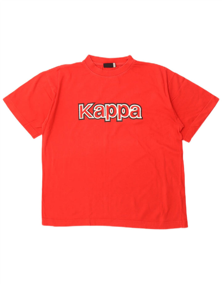 KAPPA Herre grafisk T-shirt Top Medium Rød Bomuld