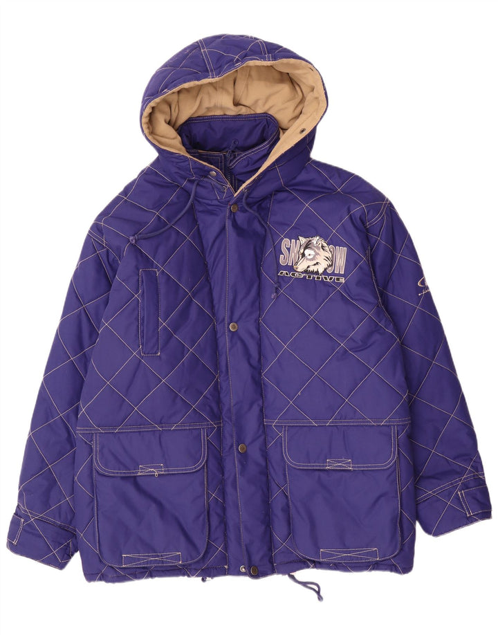 Vintage hættejakke til mænd UK 42 XL Lilla polyester