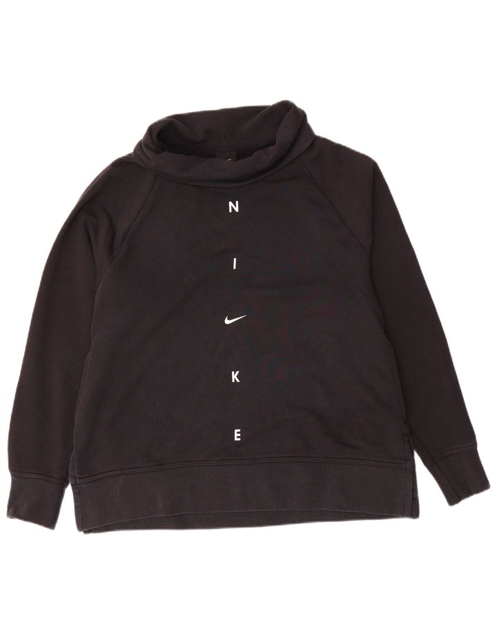 Nike Womens Grafisk Oversized Sweatshirt Jumper UK 10 Small Black Bomuld