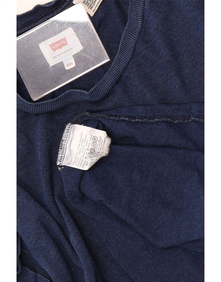 Levi's Herre T-Shirt Top 2XL Blå Bomuld