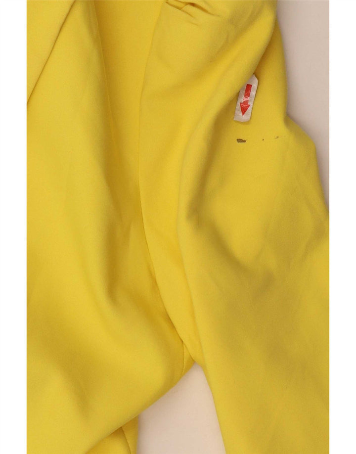 Zara Dame 1 Knap Blazer Jacket UK 12 Medium Gul Polyester