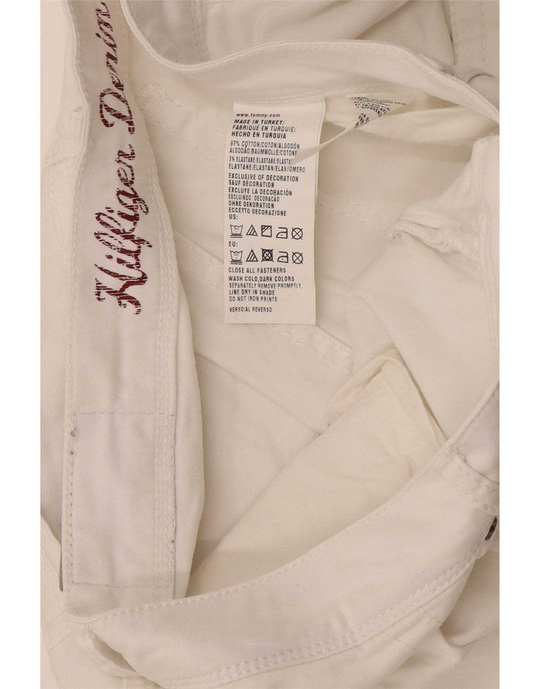 Tommy Hilfiger Herre Slim Jeans W34 L34 Hvid Bomuld