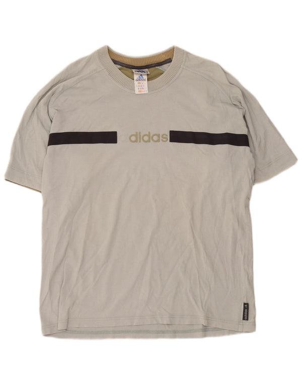 Adidas Herre grafisk T-shirt Top UK 42/44 Stor Grøn Colourblock Bomuld