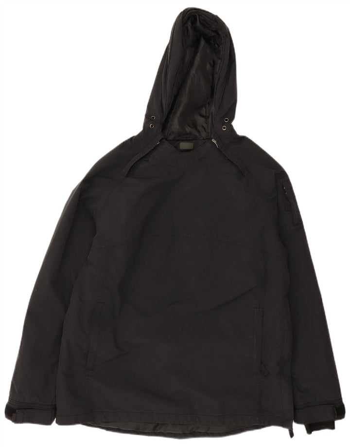 Vintage Dame Hættetrøje Windbreaker Jacket EU 44 XL Sort Polyamid