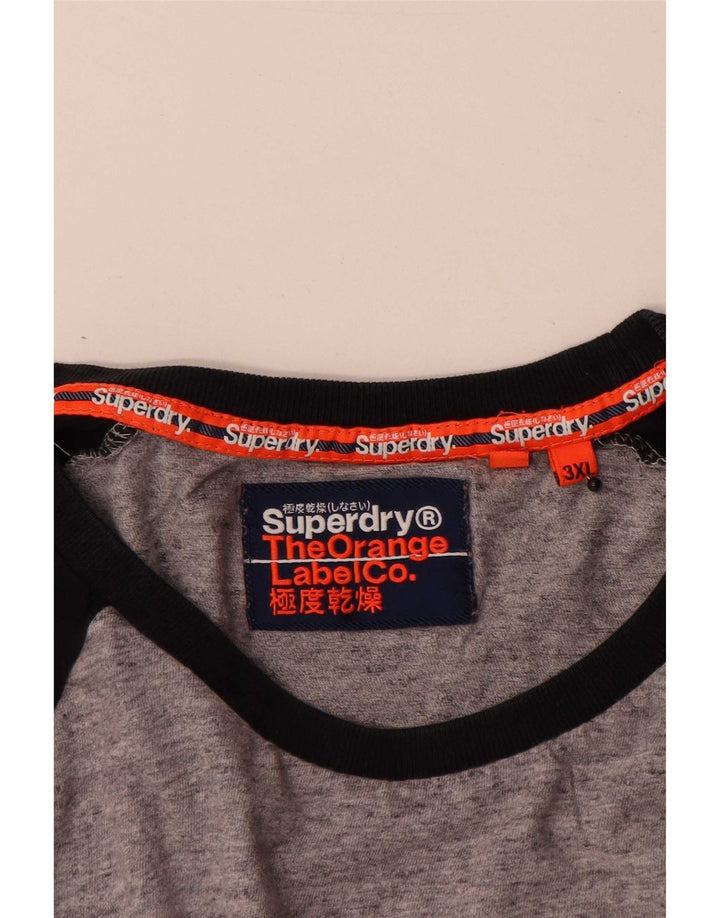 Superdry Herre Top Langærmet 3XL Grå Colourblock Bomuld