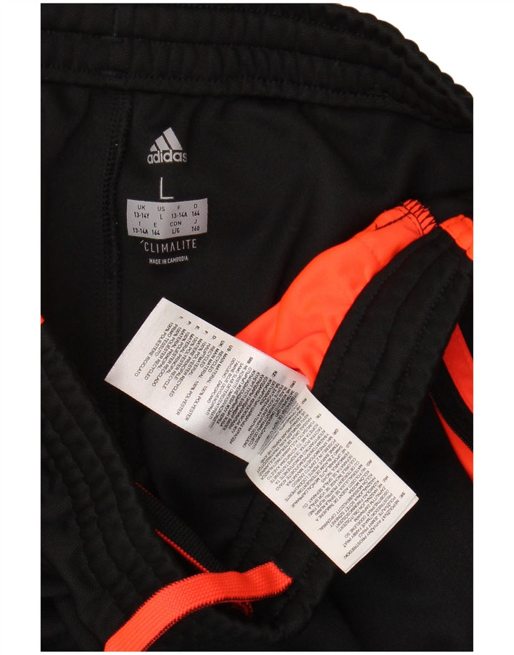 ADIDAS Boys Climalite træningsdragt bukser 13-14 år Stor sort polyester