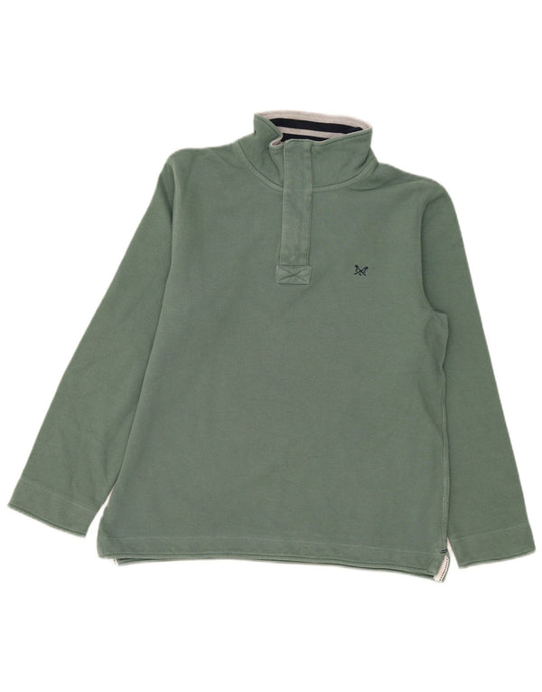 Crew Clothing Mens 1/4 Zip Regular Fit Sweatshirt Jumper Medium Green
