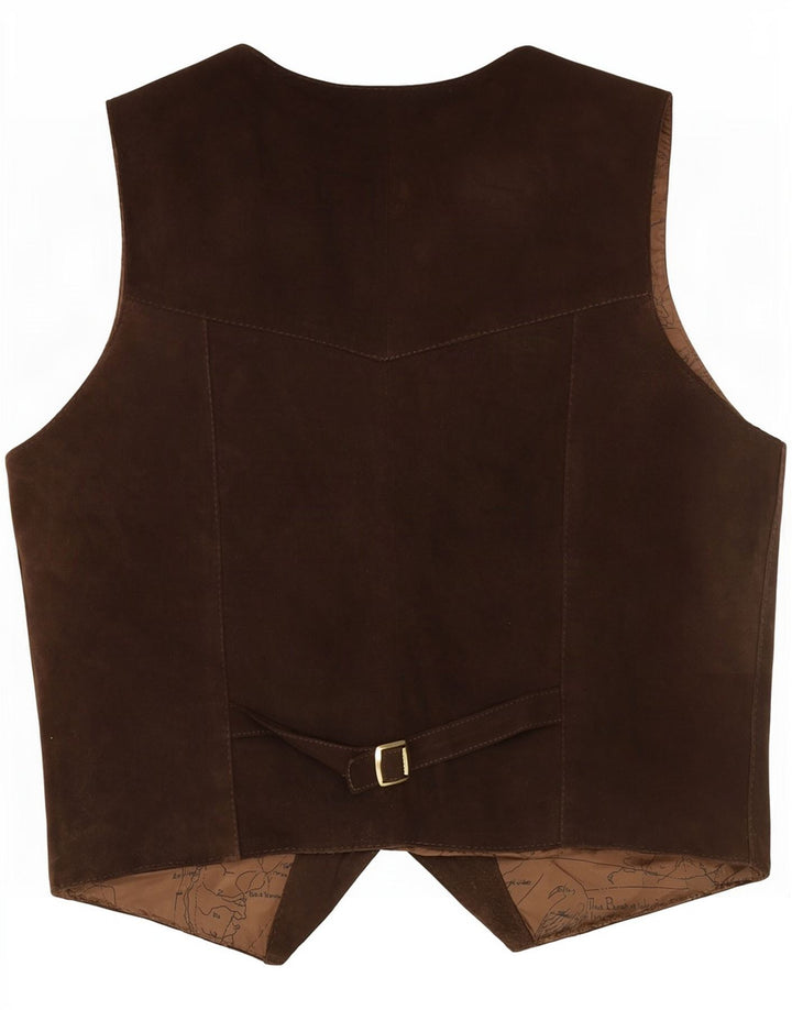 Vintage herre ruskind vest lille brun
