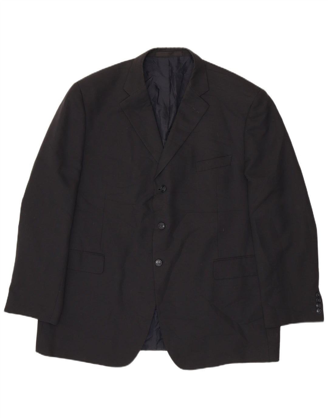 Marks & Spencer Herre 3 Button Blazer Jacket UK 48 2XL Navy Blue Polyester