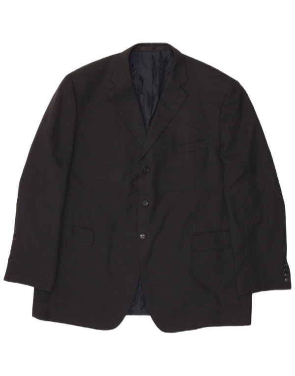 Marks & Spencer Herre 3 Button Blazer Jacket UK 48 2XL Navy Blue Polyester