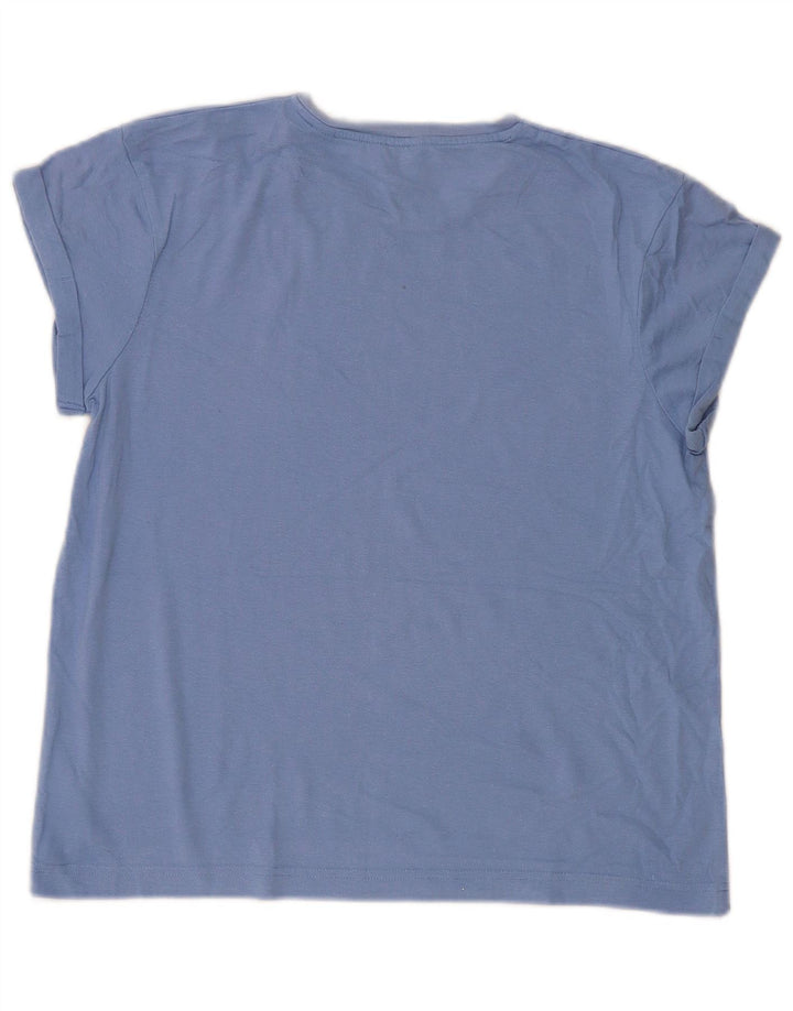 Jack Wills Dame T-Shirt Top UK 8 Lille Blå Bomuld
