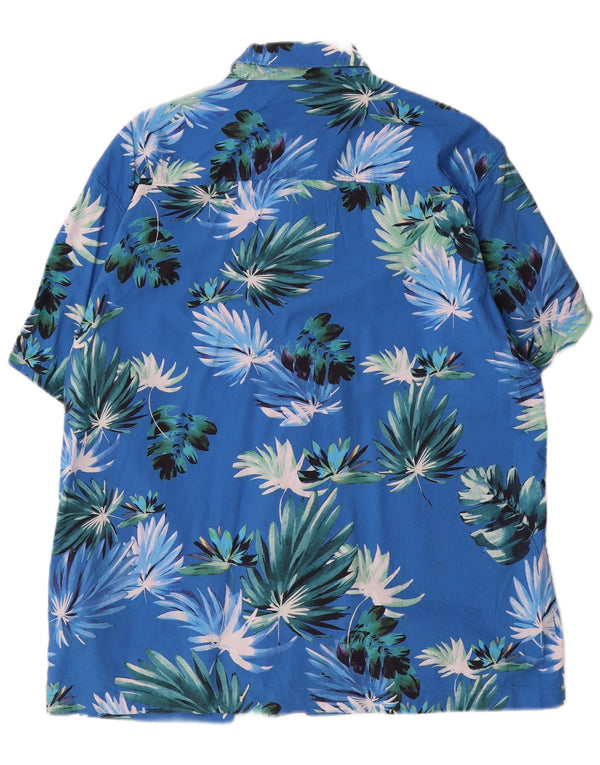 Superdry Kortærmet Herreskjorte XL Blå Blomsterbomuld Hawaiian