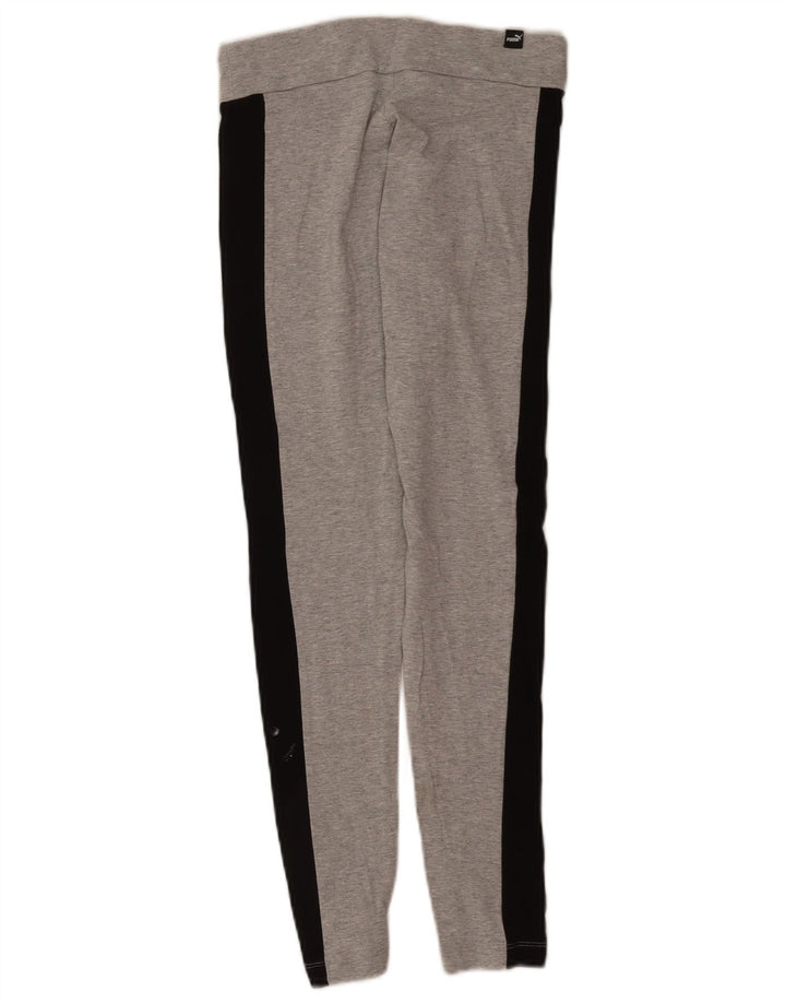 Puma Womens Leggings UK 14 Medium Grey Colourblock