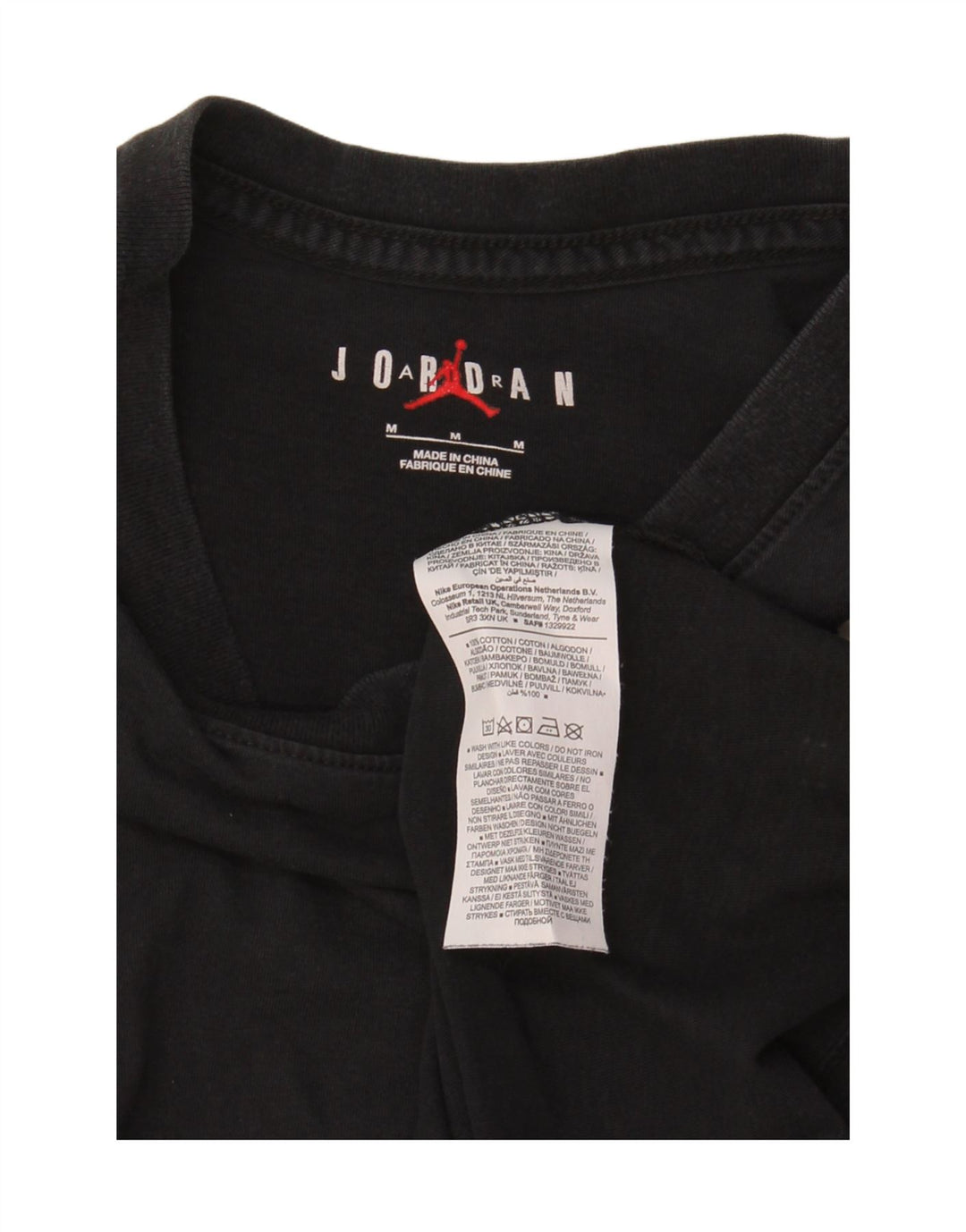 JORDAN Mens Graphic T-Shirt Top Medium Black Cotton Vintage Jordan and Second-Hand Jordan from Messina Hembry 
