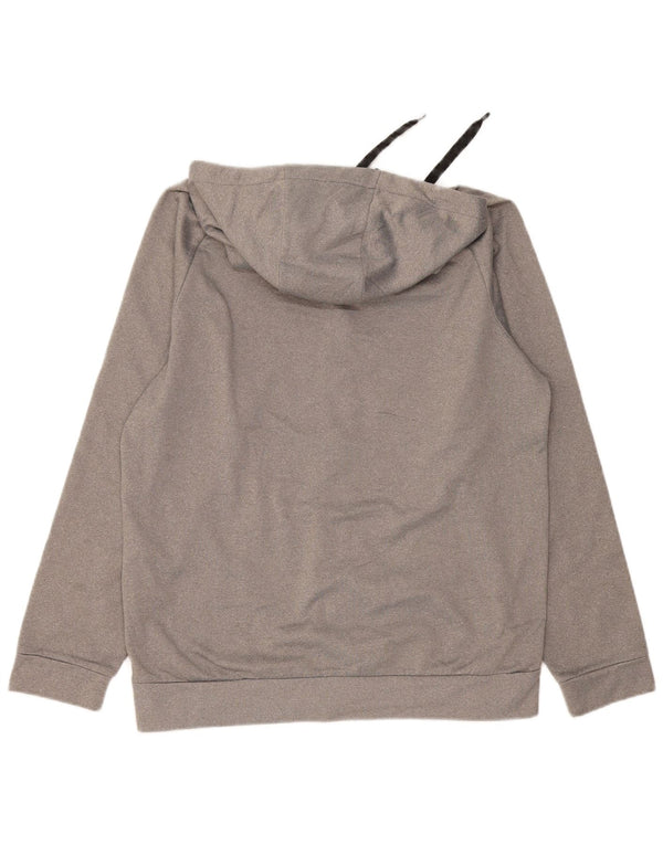 NIKE Dri Fit hættetrøje med lynlås til mænd mellemgrå polyester