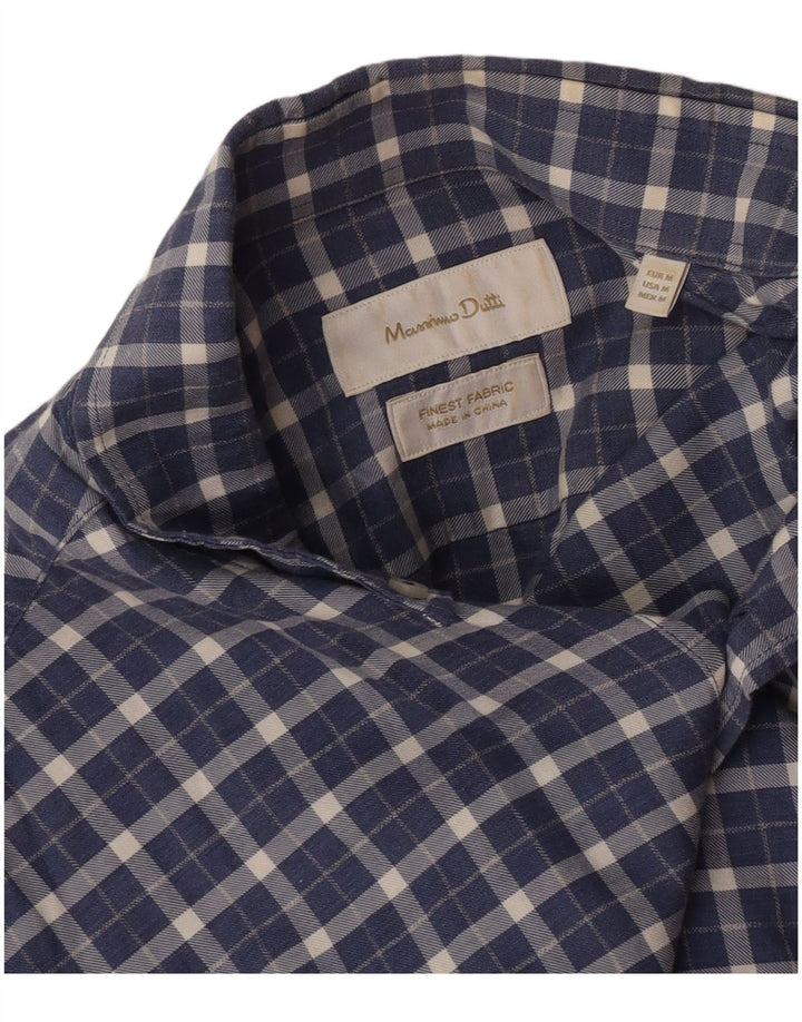 Massimo Dutti Herre Flanellskjorte Medium Navy Blue Check