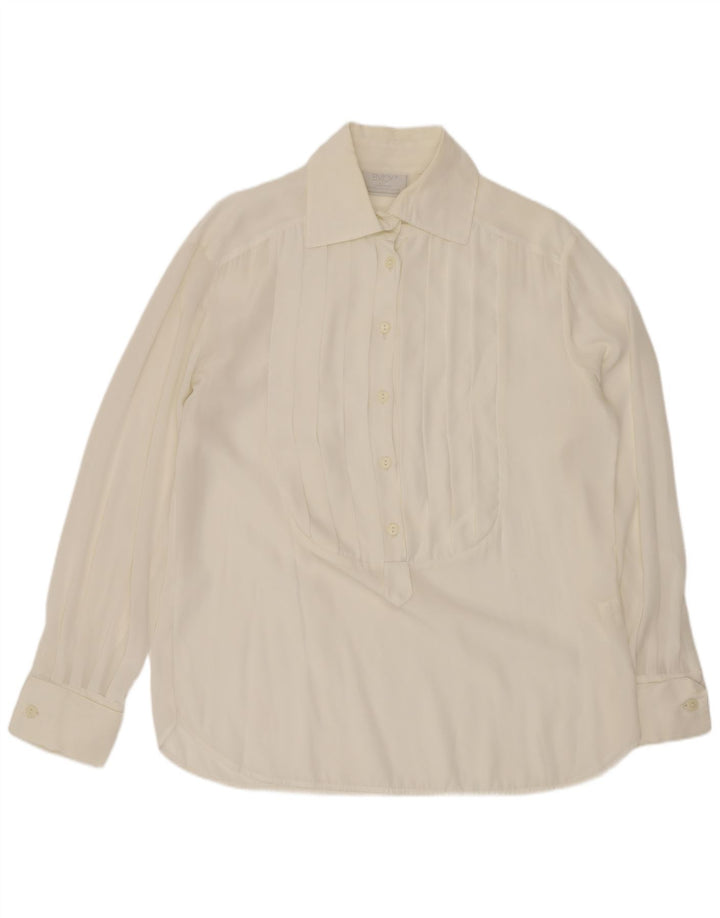 NYD Dame Loose Fit Pullover Shirt UK 14 Medium White Polyester