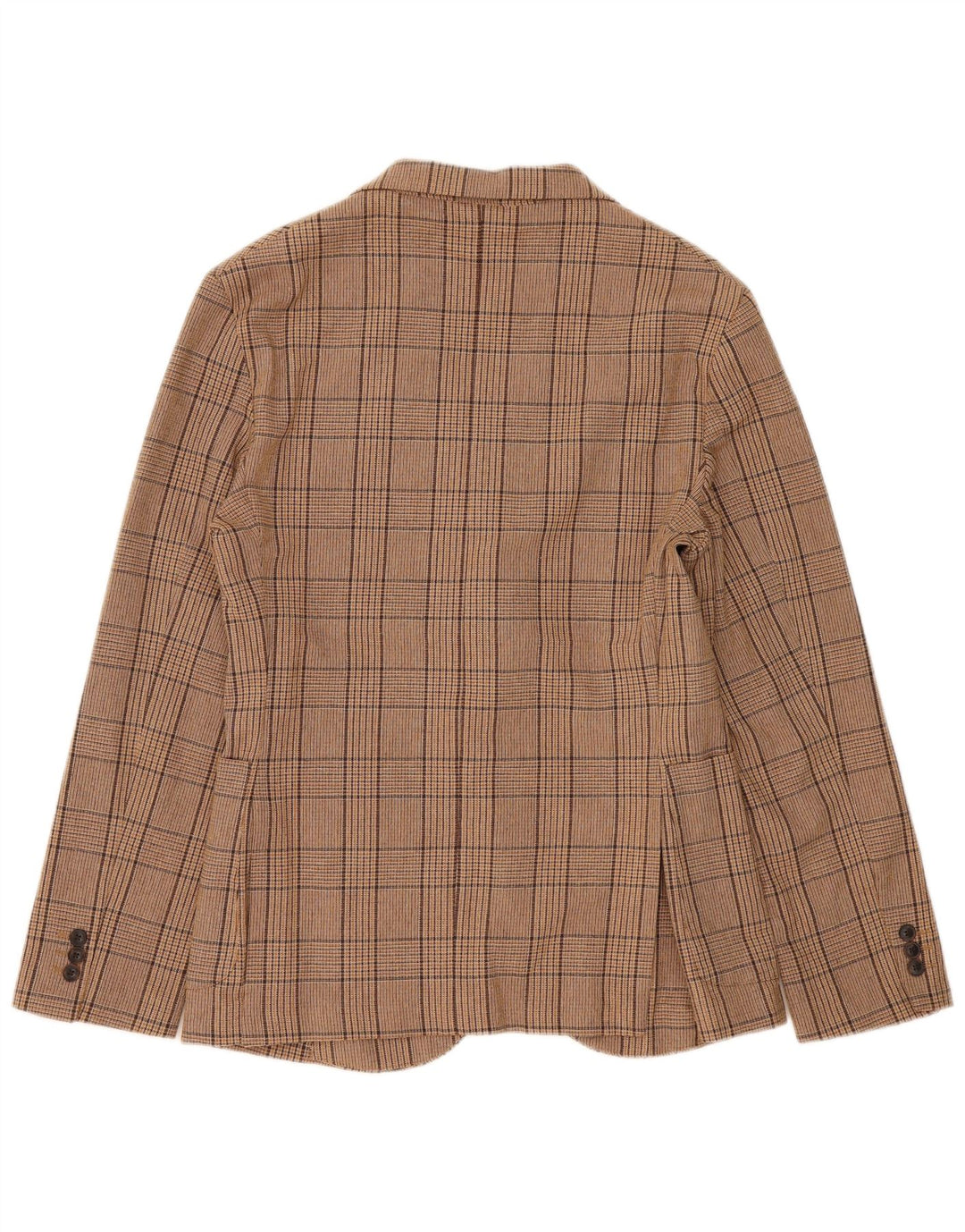 Zara Herre 2-knaps blazerjakke UK 38 Medium brun ternet bomuld