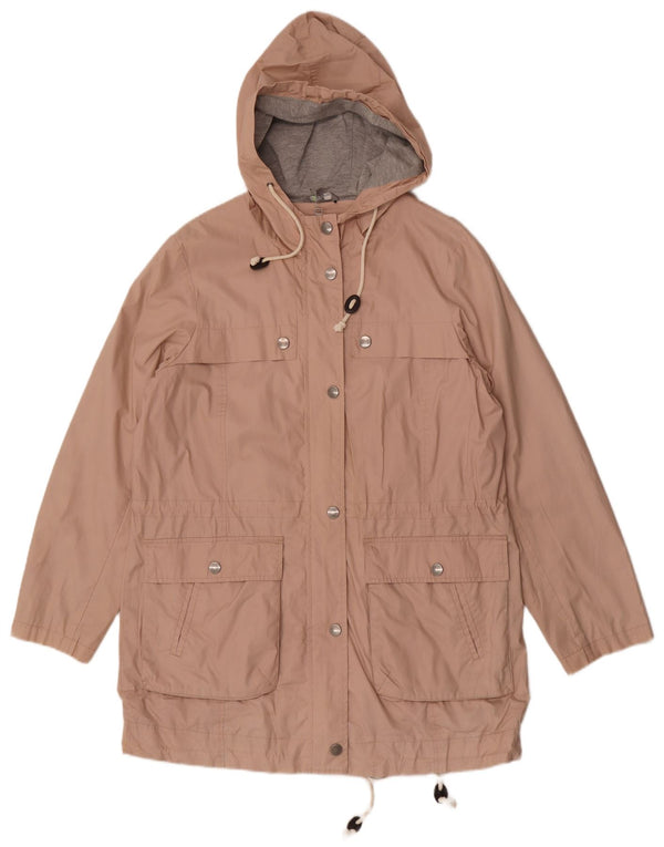 Marks & Spencer Dame Hooded Parka Jacket UK 14 Large Pink Bomuld