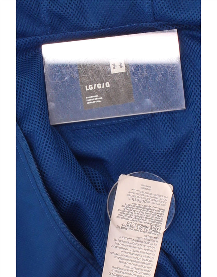 UNDER ARMOUR Mens Hooded Tracksuit Top Jacket Large Blue Colourblock Vintage Under Armour and Second-Hand Under Armour from Messina Hembry 