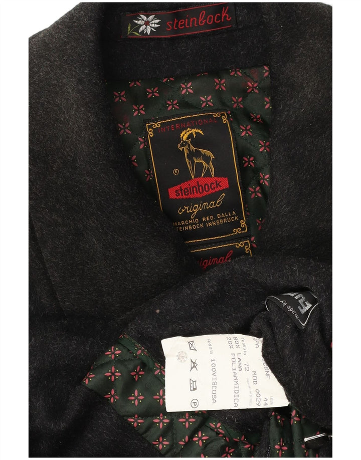 Steinbock Herre Loose Fit Overfrakke EU 44 XS Sort Uld