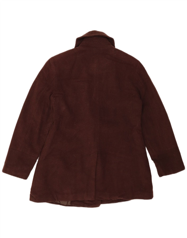 LONDON FOG Womens Pea Coat UK 14 Medium Brun Uld