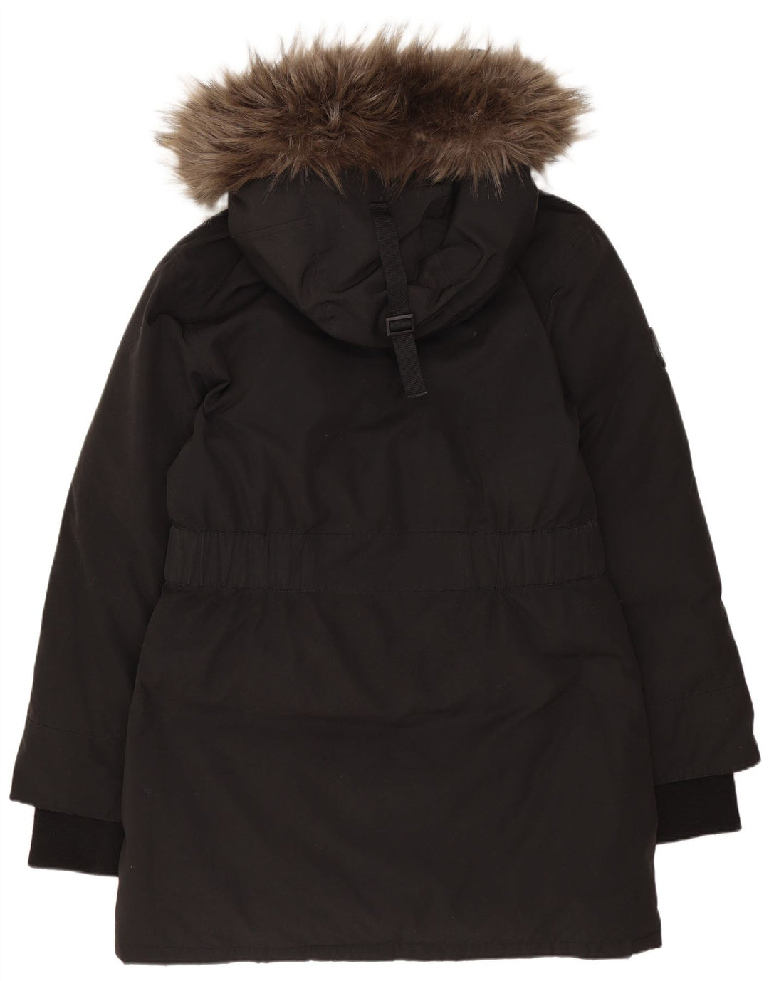 Superdry Womens Oversized hættepolstret frakke UK 10 Lille sort polyester