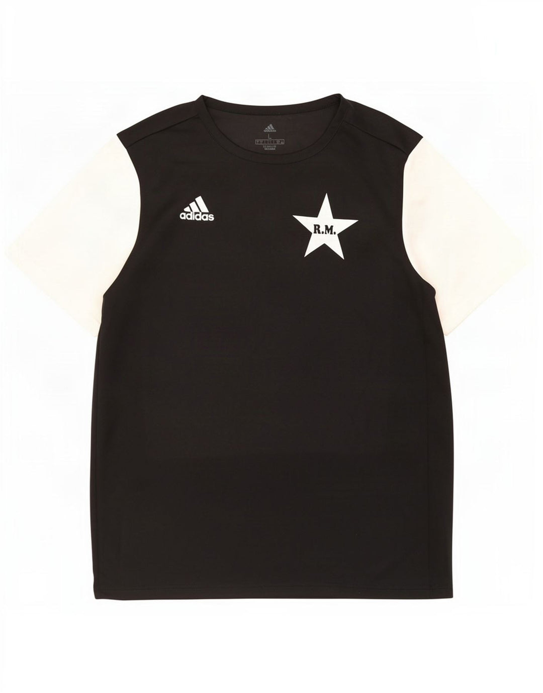 Adidas Herre Climalite Grafisk T-Shirt Top Stor Sort Colourblock Polyester