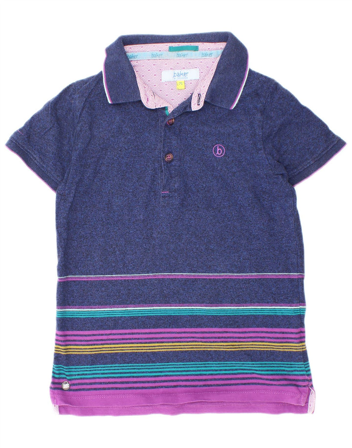 Ted Baker drenge poloshirt 7-8 år marineblå stribet bomuld