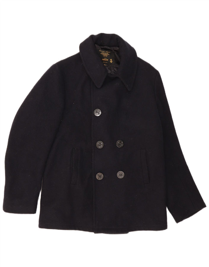 Fidelity Herre Gerald & Stewart Pea Coat UK 42 XL Marineblå Uld