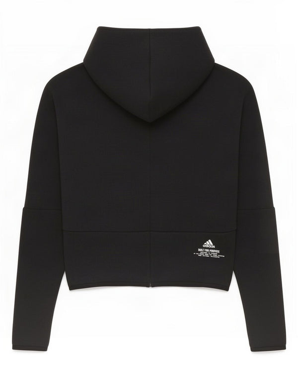 Adidas hættetrøje med lynlås til kvinder UK 8/10 Small Black