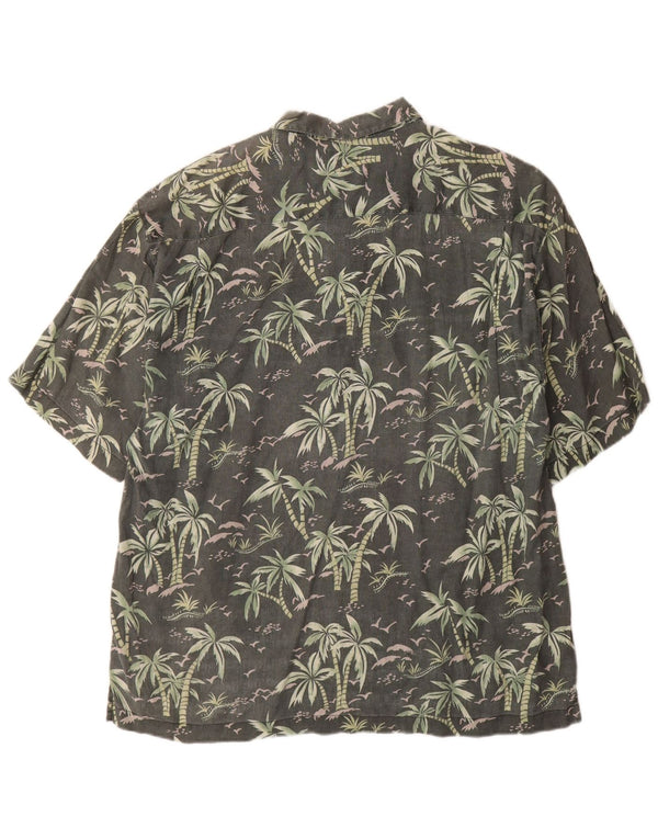 Tommy Bahama Kortærmet Herreskjorte XL Grøn Floral Linen Hawaiian
