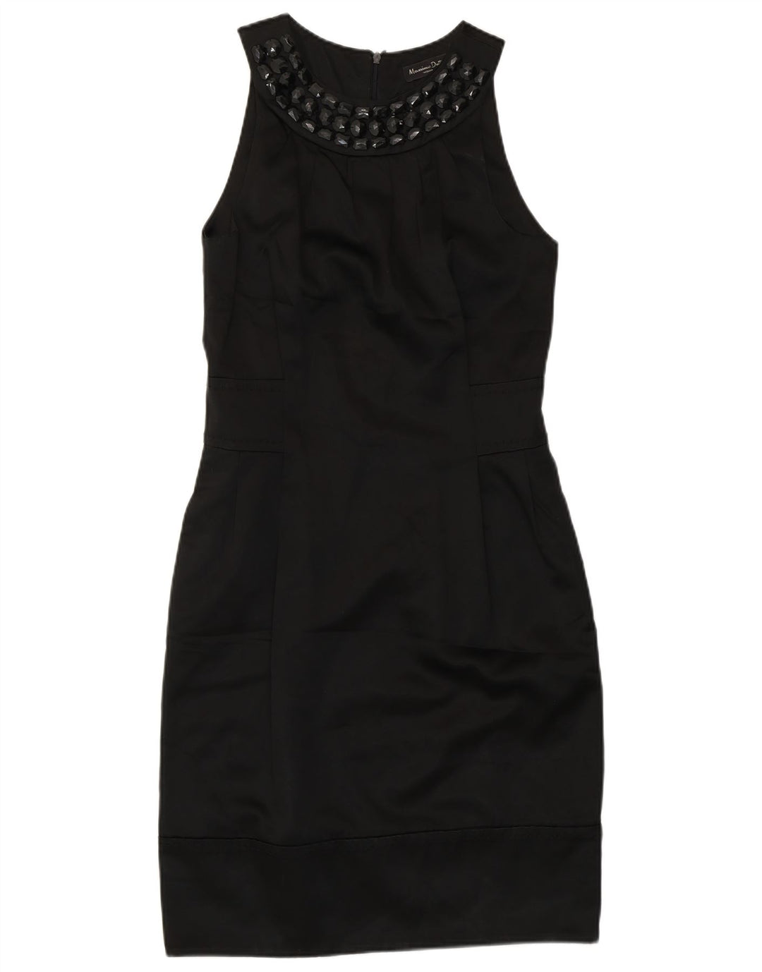 Massimo Dutti Dame Ærmeløs Skede Kjole EU 38 Small Black Bomuld
