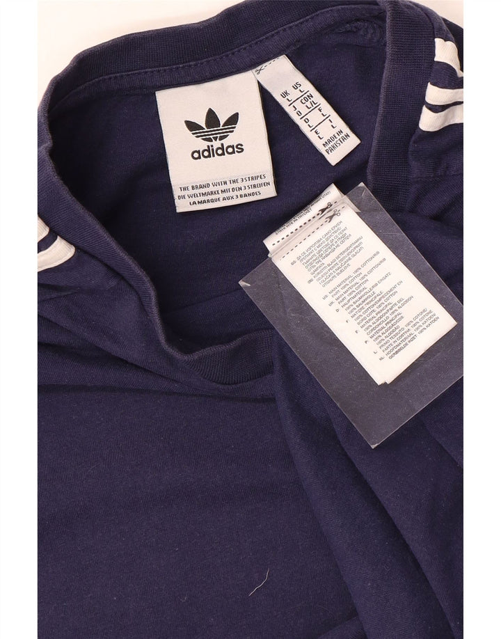 Adidas Herre T-Shirt Top Stor Marineblå Bomuld