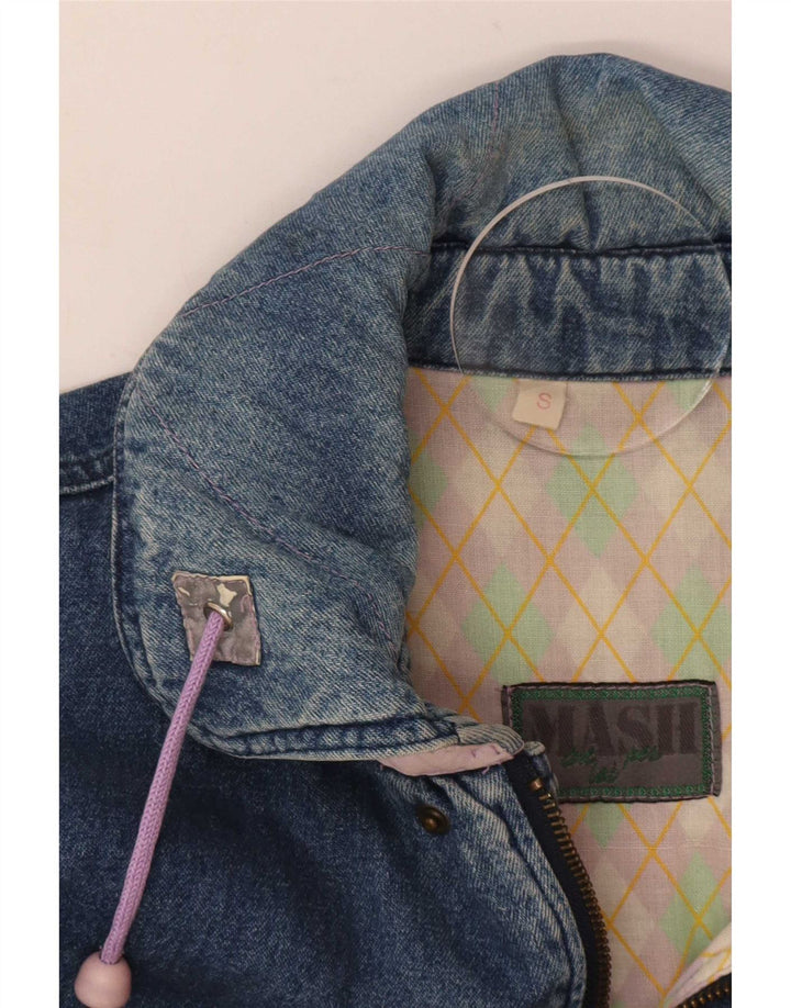 Mash Dame Oversized Denim Jacket UK 10 Small Blue Polyester