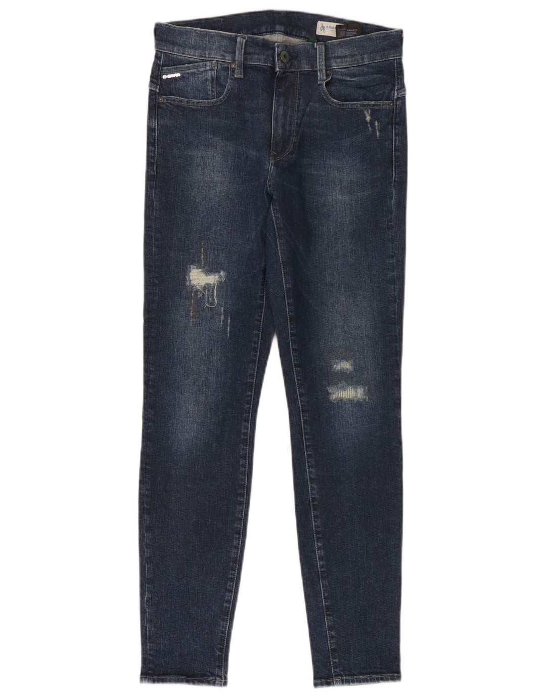 G-Star Dame Distressed Slim Jeans W28 L30 Blå Bomuld