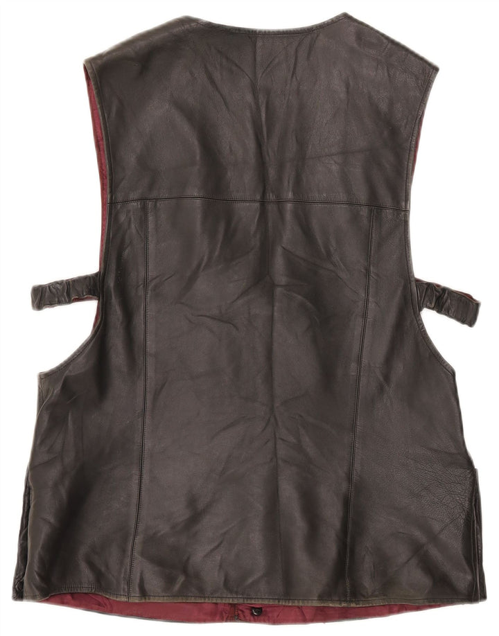 Vintage herre lædervest medium sort