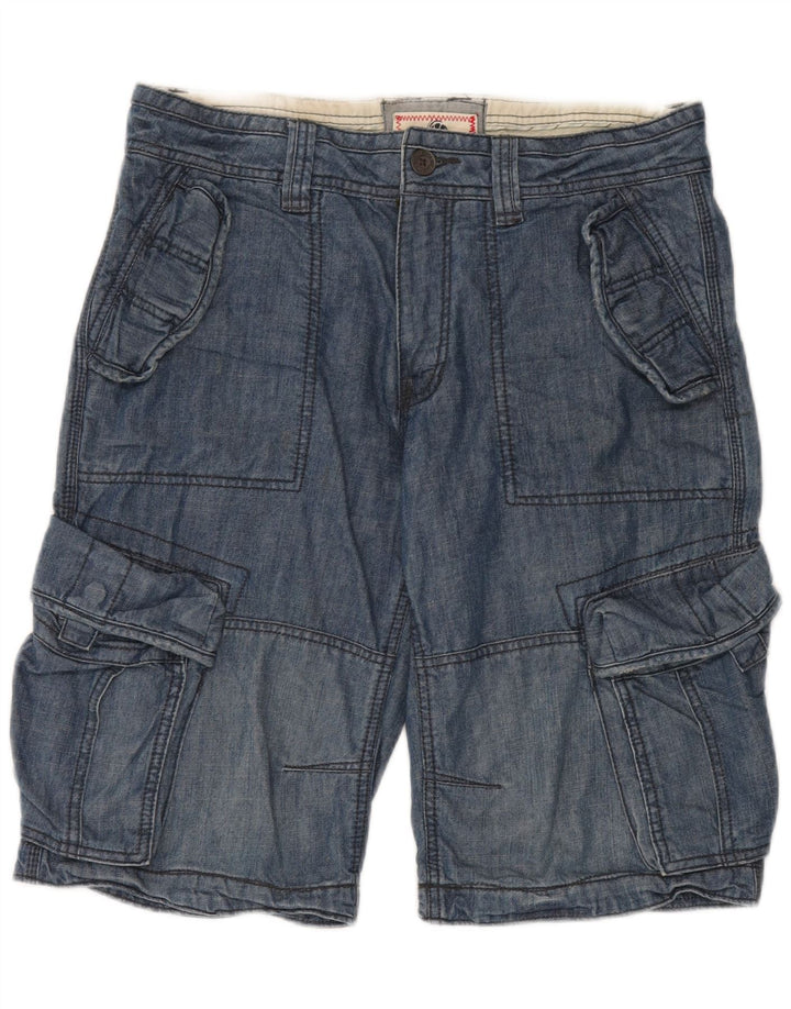 FAT FACE Herre Cargo Denim Shorts W32 Medium Blue Bomuld