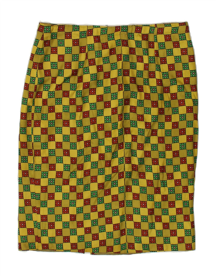 VINTAGE Womens Abstract Pattern Straight Skirt W32 Large Green Vintage Vintage and Second-Hand Vintage from Messina Hembry 