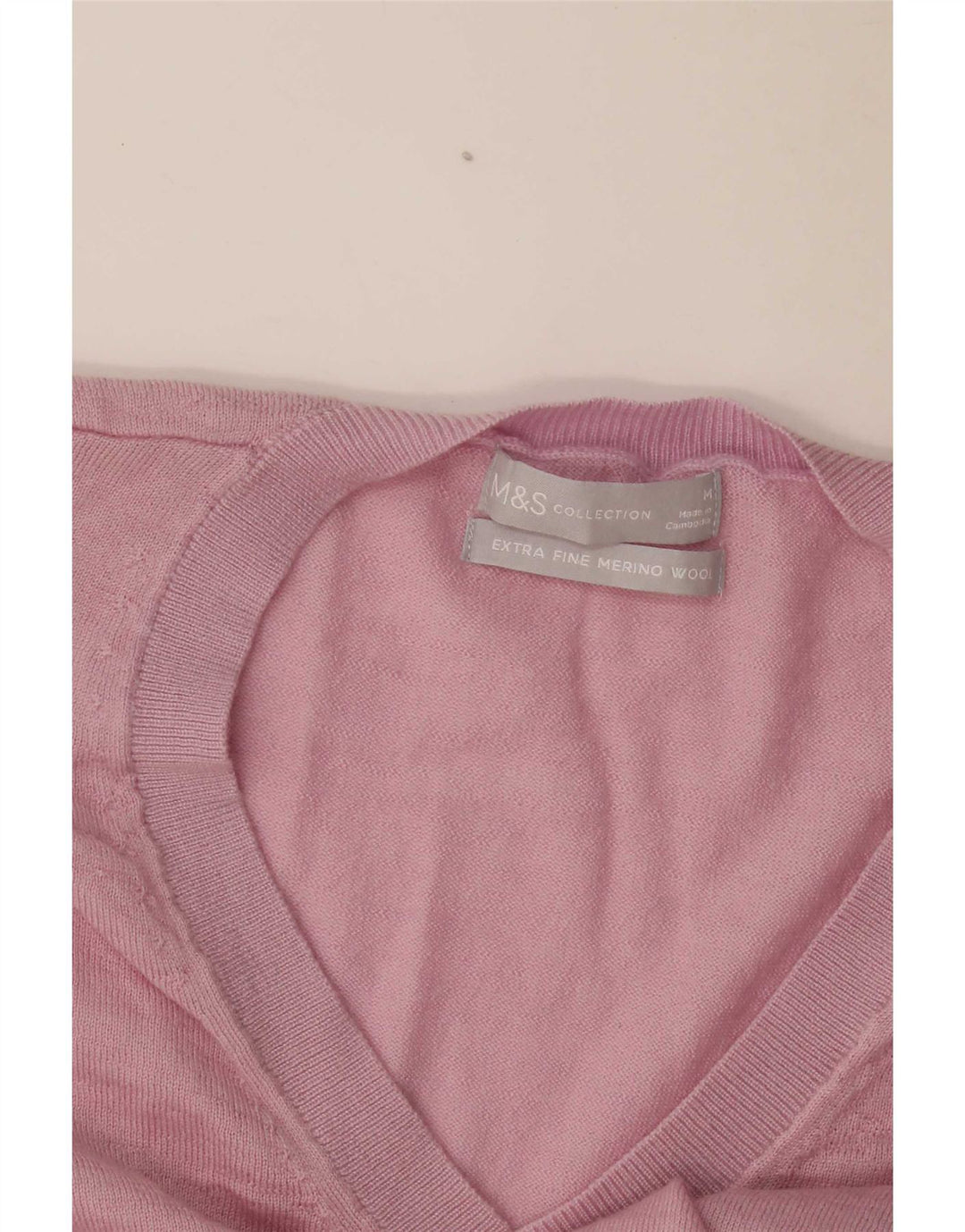 Marks & Spencer Dame Oversized V-hals sweater UK 14 Medium Pink