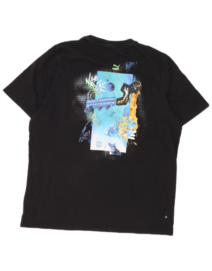 Puma Herre Grafisk T-Shirt Top XL Sort Bomuld