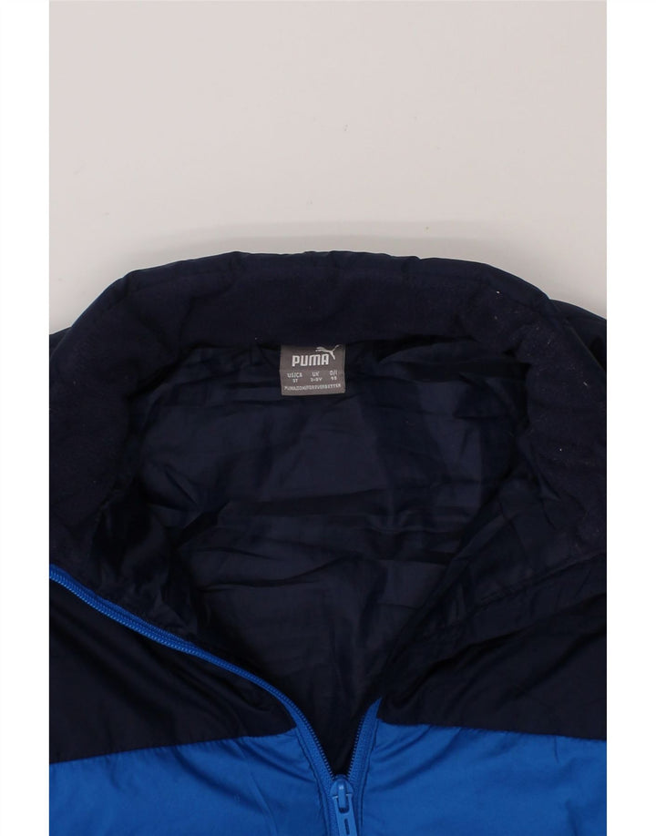PUMA Boys Graphic Padded Jacket 2-3 Years Navy Blue Colourblock Polyester Vintage Puma and Second-Hand Puma from Messina Hembry 
