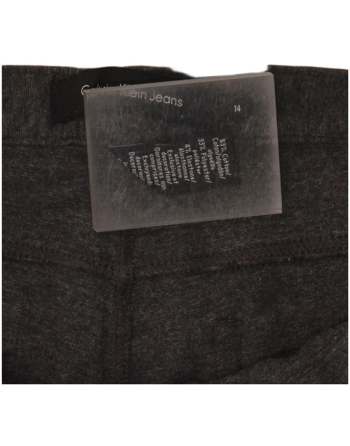 Calvin Klein Dame Slim Casual Bukser US 14 Large W32 L30 Grå Bomuld