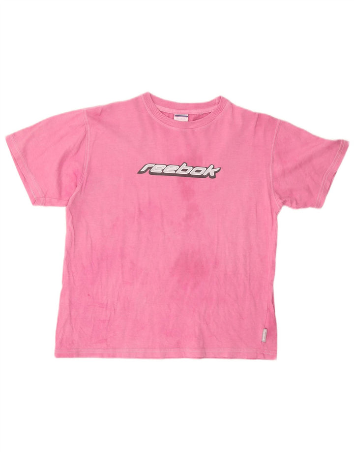 REEBOK Grafisk T-shirt top til kvinder UK 18 XL Pink Bomuld