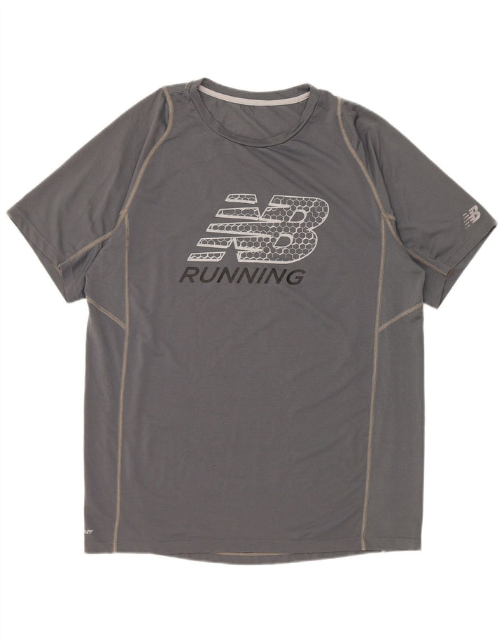 New Balance Herre grafisk T-shirt Top mellemgrå polyester