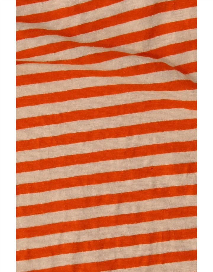 SCOTCH & SODA T-shirt top til kvinder DK 14 Stor orange stribet bomuld